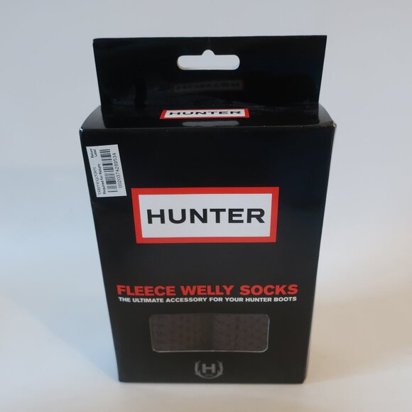 NIB Womens Hunter Moss Cable Cuff Fleece Welly Sock Graphite Gray US/F 5-7 Med * - Picture 1 of 8